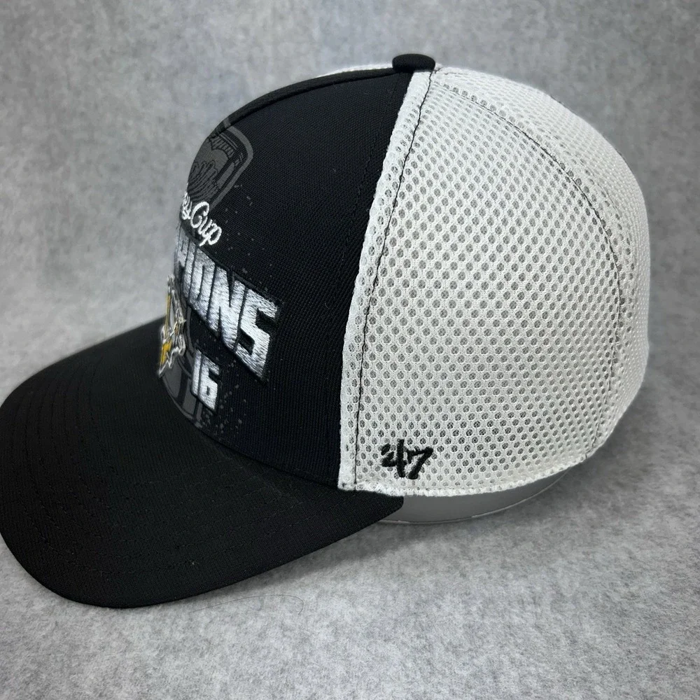 Pittsburgh Penguins 2016 Stanley Cup Champions 47 Brand Mesh Snapback Hat Cap